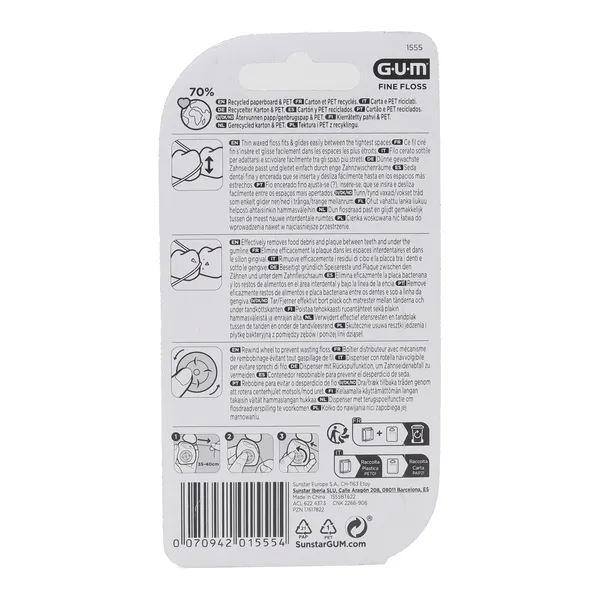 Gum Fine floss fil dentaire ciré 55 m