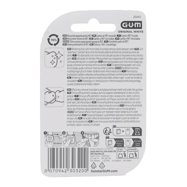 Gum Original White Fil dentaire ciré