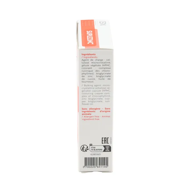Suplezinc gélules végétales