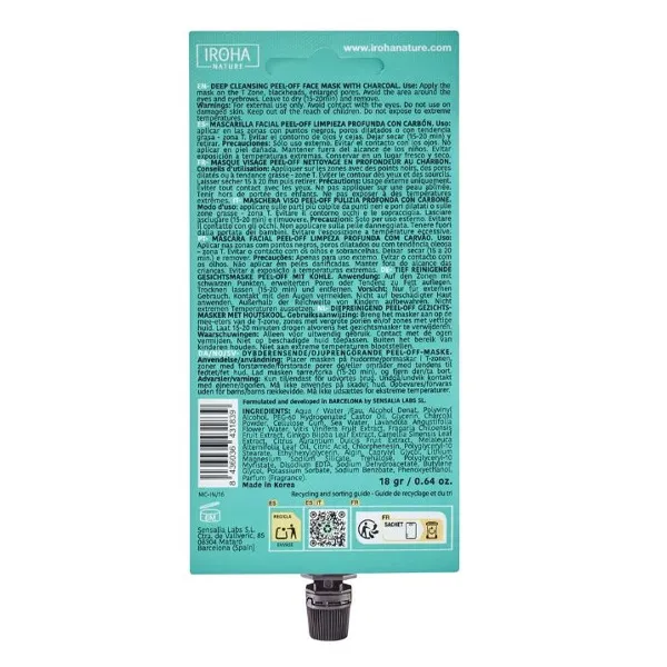 Iroha Nature Masque Peel Off au charbon activé