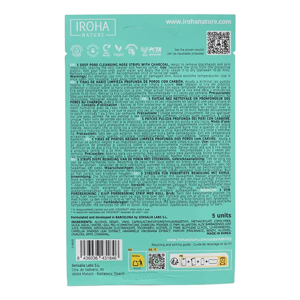 Iroha Nature patch nez pour les points noirs