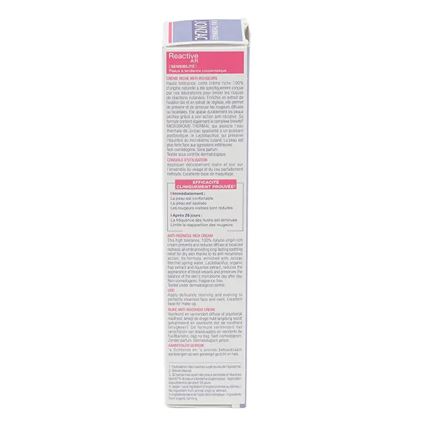 Jonzac Reactive AR Crème riche anti rougeurs Bio