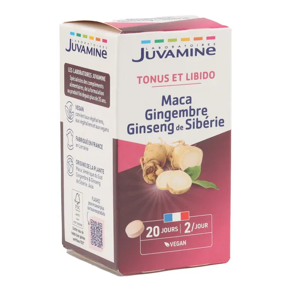 Juvamine Phyto Maca Gingembre Ginseng de Sibérie comprimés