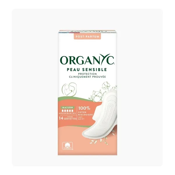 Organyc Premiers jours Post partum serviettes hygiéniques