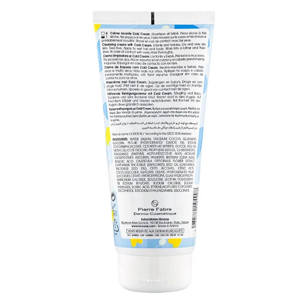 Klorane Bébé crème lavante au cold cream