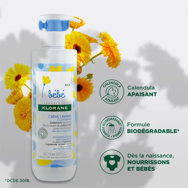 Klorane Bébé crème lavante au cold cream
