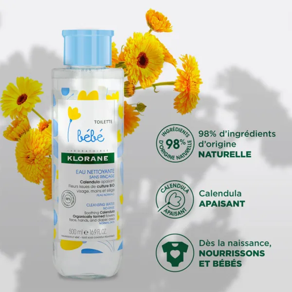 Klorane Bébé Eau nettoyante sans rinçage