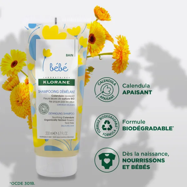 Klorane Bébé Shampooing doux démêlant