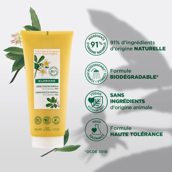 Klorane Crème de douche nutritive Fleur de frangipanier