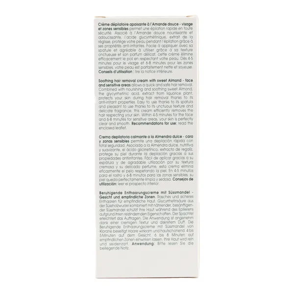 Klorane crème dépilatoire apaisante visage et zones sensibles