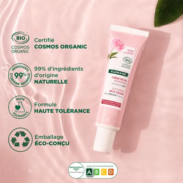Klorane Crème riche apaisante à la pivoine bio
