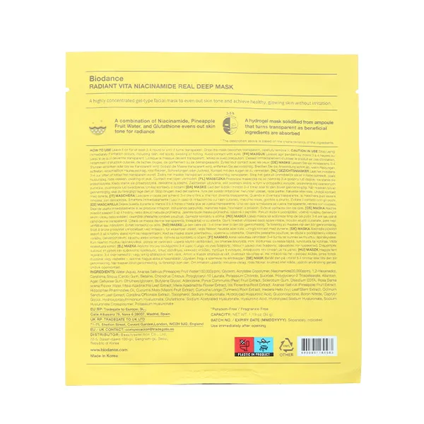 Biodance masque éclat Radiant Vita Niacinamide real deep mask