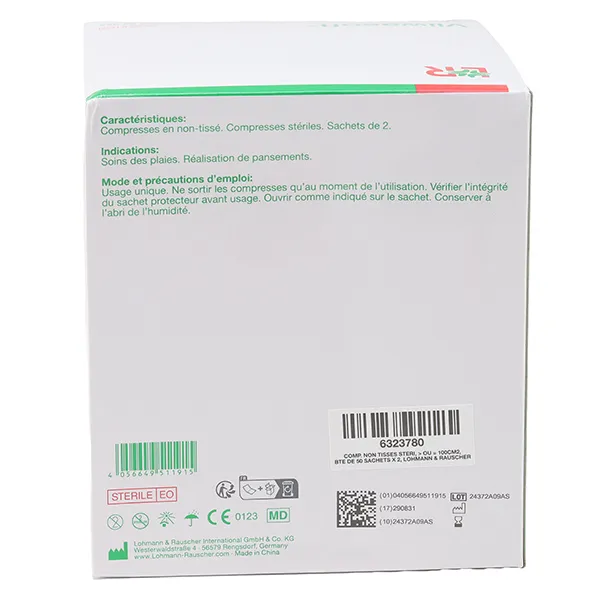 Compresse en non tissé 10 x 10 cm Lohmann Vliwasoft