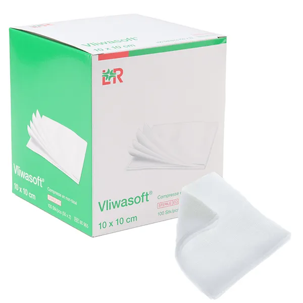 Compresse en non tissé 10 x 10 cm Lohmann Vliwasoft