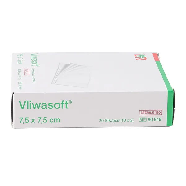 Compresses non tissées stériles 7,5 x 7,5 cm Lohmann Vliwasoft