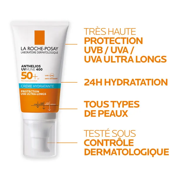 Anthelios UVMune 400 crème solaire visage SPF 50+ parfumée