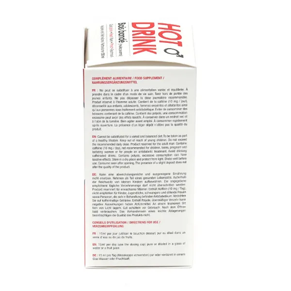 Hot drink Bois bandé Homme solution buvable