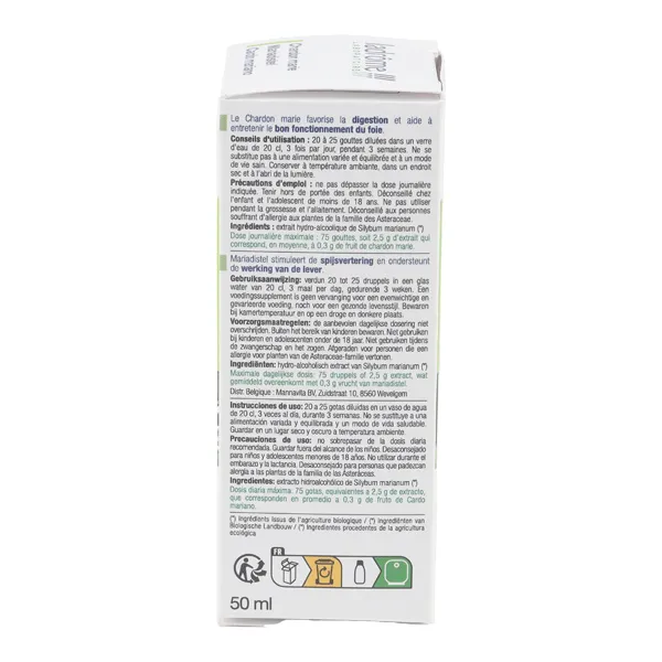 Ladrôme extrait de plantes fraîches Bio Chardon Marie