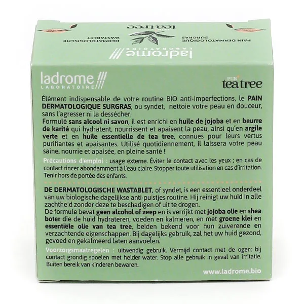Ladrôme Pain dermatologique surgras Pur Tea tree Bio