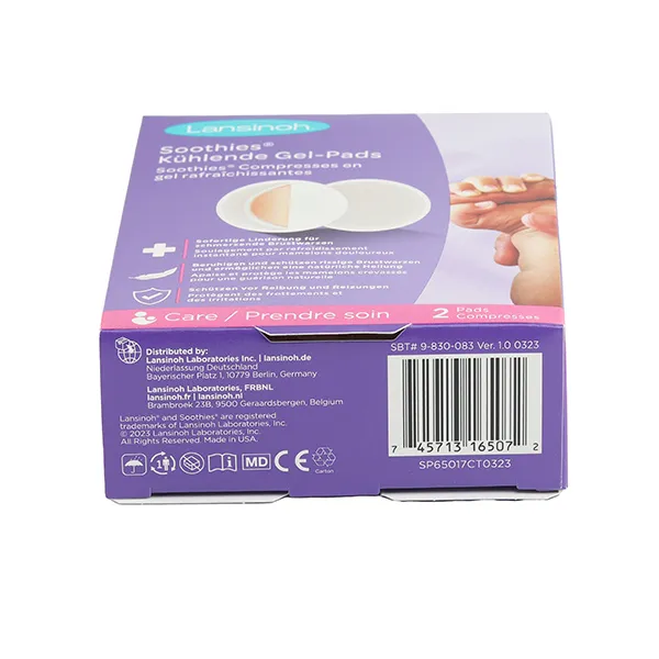 Lansinoh Soothies Compresses en gel rafraîchissantes