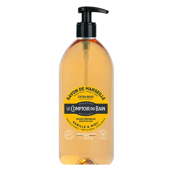 Le comptoir du Bain savon liquide de Marseille Vanille Miel