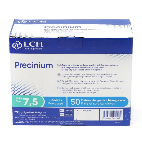 LCH Precinium gants latex poudrés stériles 50 paires