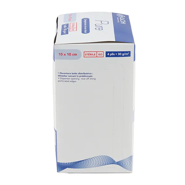 Compresses non tissées stériles 10 x 10 cm LCH Pure