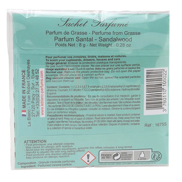 Sachet parfumé Le Blanc Parfum de Grasse désodorisant