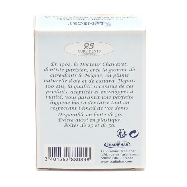 Le Négri cure-dents plume naturelle