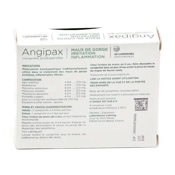 Lehning Angipax comprimé orodispersible