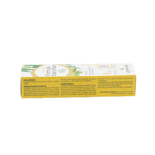 Lehning dentifrice Formule blancheur Bio