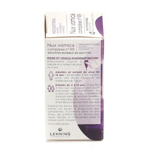 Lehning Nux Vomica Complexe n°49 solution buvable