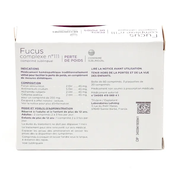 Fucus Complexe Lehning n°111 comprimés