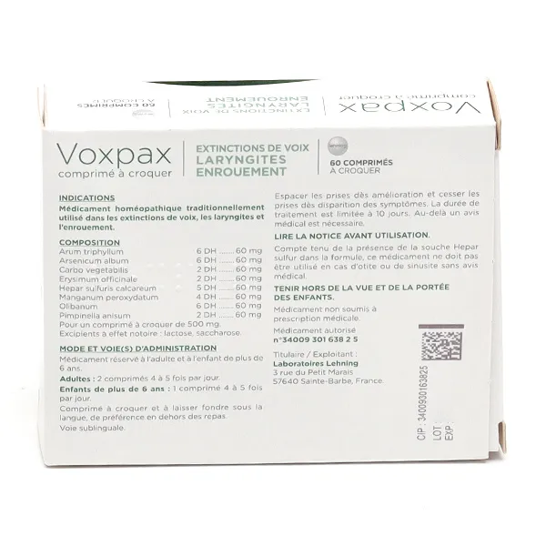 Voxpax Lehning comprimé