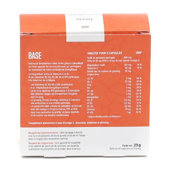 Léro Base Réduction de la fatigue capsules
