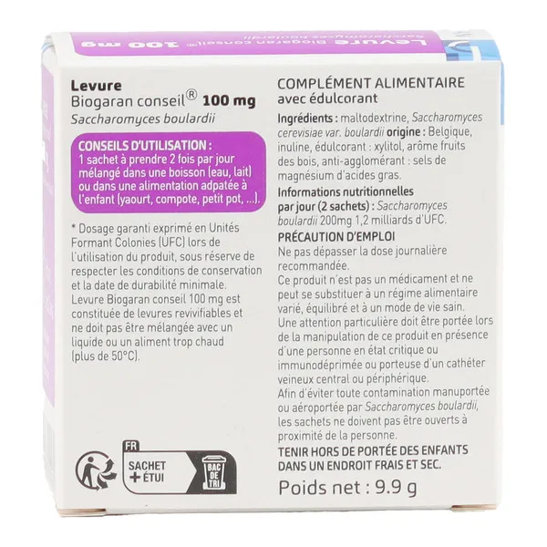 Levure 100 mg Enfant Biogaran sachets