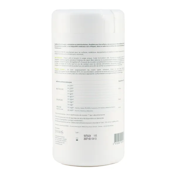 Lingettes désinfectantes et détergentes SteriWipes Stericid