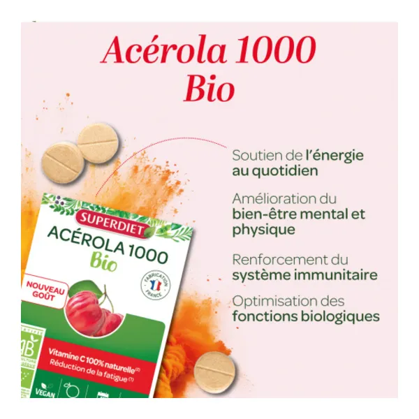 Super Diet acérola 1000 Bio comprimés à croquer