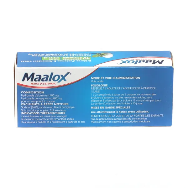 Maalox Maux d'estomac Menthe comprimé  à croquer