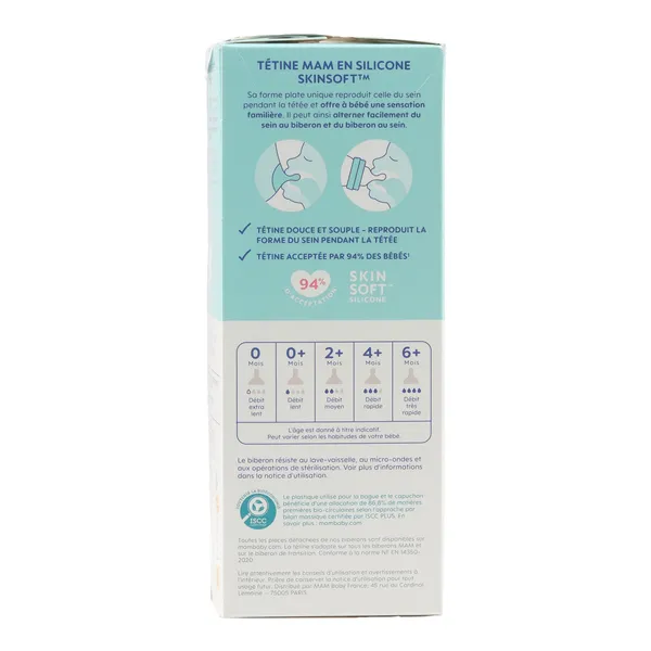 MAM Biberon Verre débit moyen 260 ml