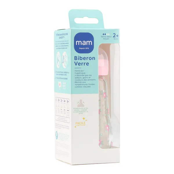 MAM Biberon Verre débit moyen 260 ml