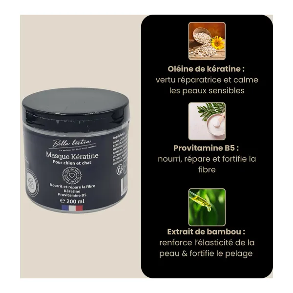Bella Bestia Masque Kératine chien et chat