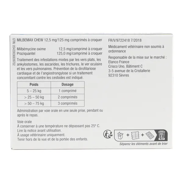 Milbemax Chew Chien de 5 kg et plus comprimés