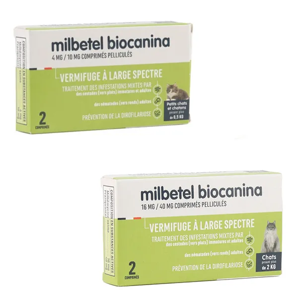 Milbetel Chat vermifuge