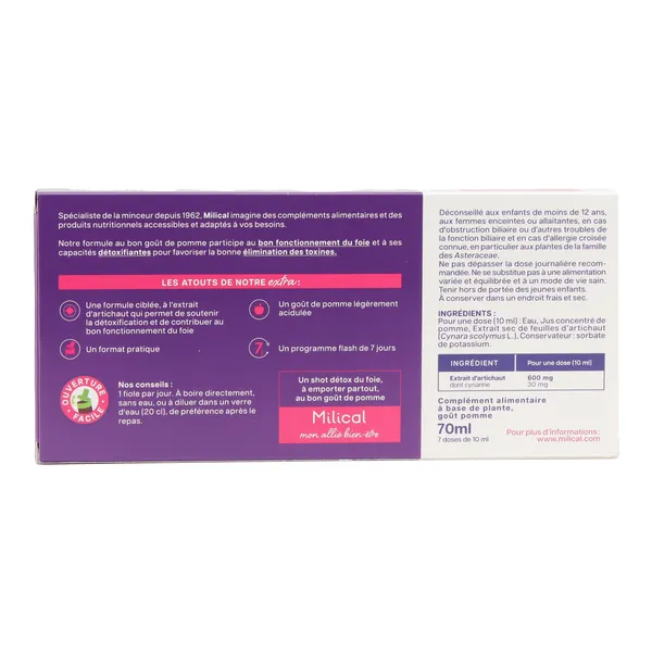 Milical Extra Artichaut Détox unidoses