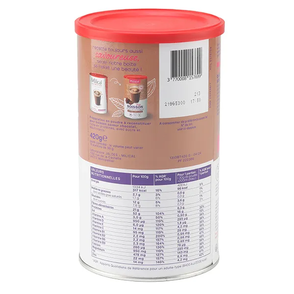 Milical boisson nutritionnelle cacao