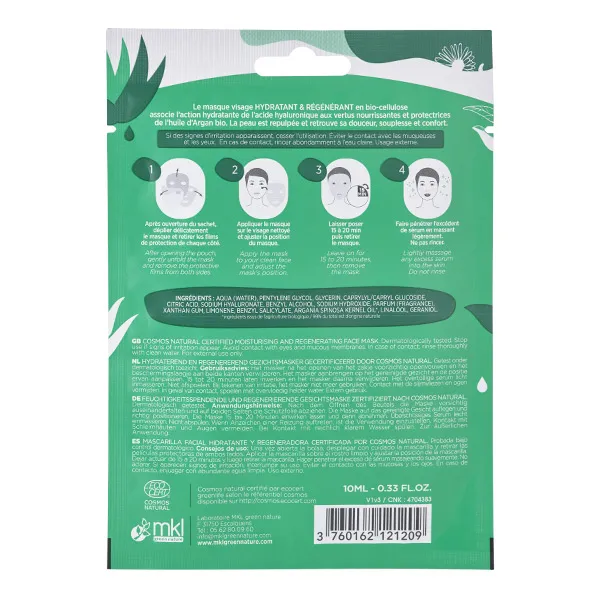 MKL masque visage hydratant et régénérant