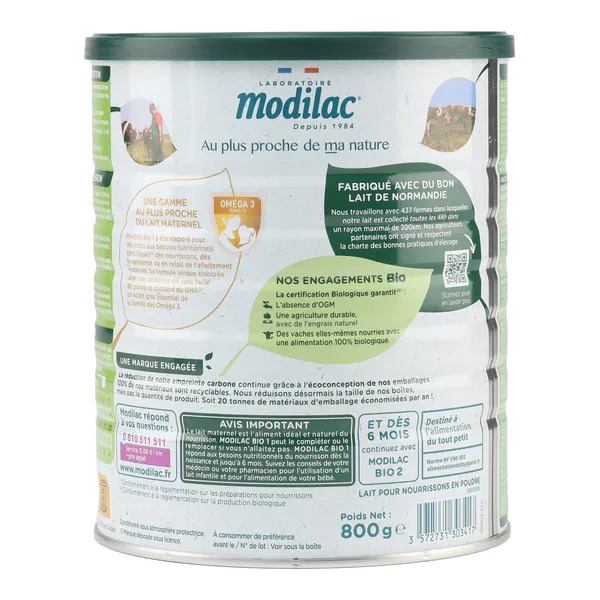 Modilac Lait 1er âge Bio Lf+