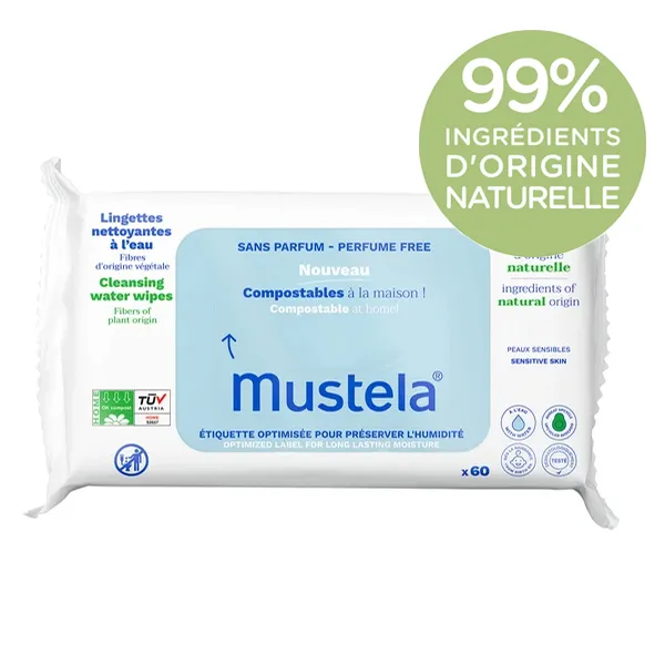 Mustela Lingettes nettoyantes à l'eau