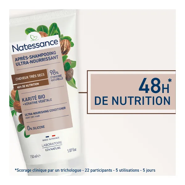 Natessance Après Shampooing Ultra Nourrissant Karité bio et kératine